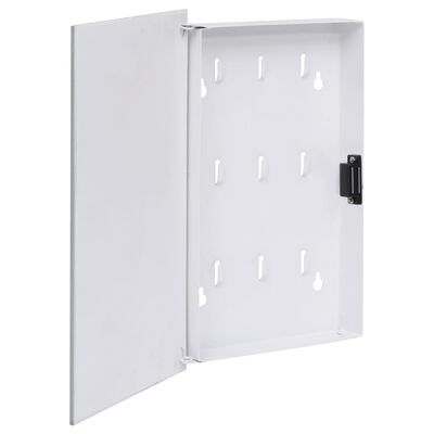 vidaXL Key Box with Magnetic Board White 30x20x4 cm