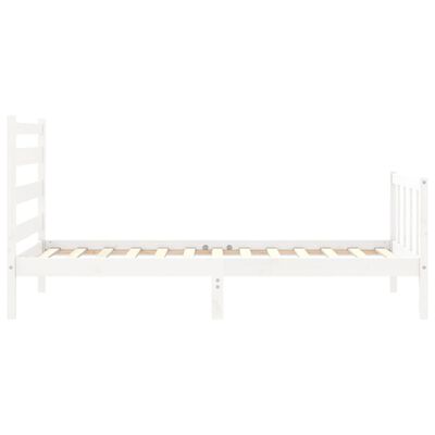 vidaXL Bed Frame without Mattress White 90x190 cm Single Solid Wood Pine