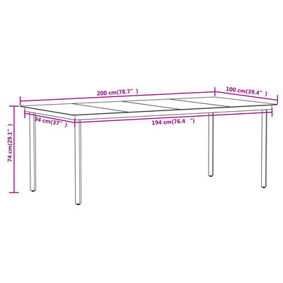 vidaXL 7 Piece Garden Dining Set Black