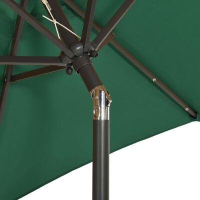 vidaXL Garden Parasol with LED Lights Green 200x211 cm Aluminium