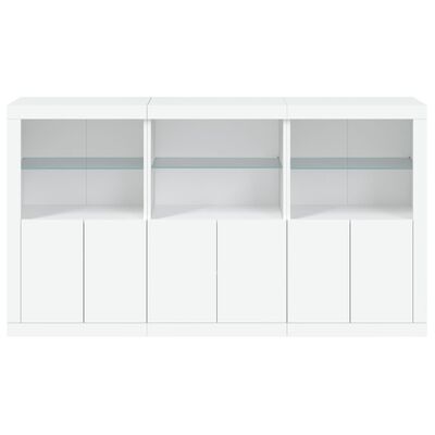 vidaXL Sideboard with LED Lights White 181.5x37x100 cm