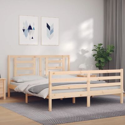 vidaXL Bed Frame without Mattress King Size Solid Wood