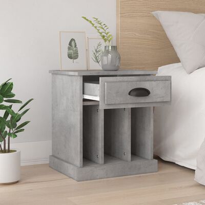 vidaXL Bedside Cabinets 2 pcs Concrete Grey 43x36x50 cm