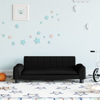 vidaXL Kids Sofa Black 90x53x30 cm Fabric