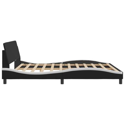 vidaXL Bed Frame without Mattress Black&White 183x203 cm King Faux Leather