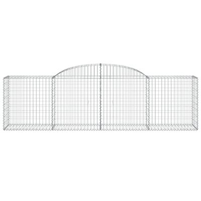 vidaXL Arched Gabion Basket 300x50x80/100 cm Galvanised Iron