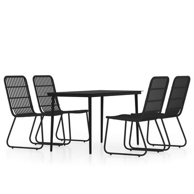 vidaXL 5 Piece Garden Dining Set Black