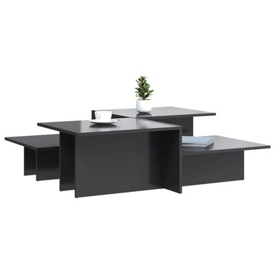 vidaXL Coffee Tables 2 pcs High Gloss Grey Engineered Wood