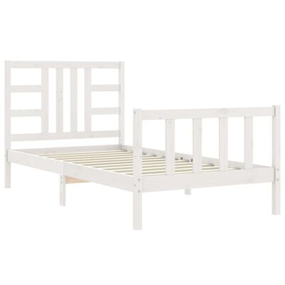 vidaXL Bed Frame without Mattress White 90x190 cm Single Solid Wood Pine