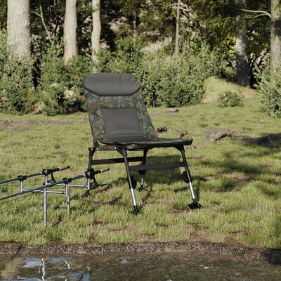 vidaXL Fishing Chair with Adjustable Mud Legs Foldable Camouflage