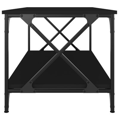 vidaXL Coffee Table Black 100x50x45 cm Engineered Wood and Iron