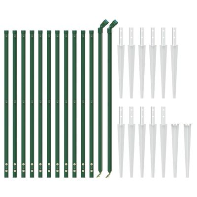 vidaXL Wire Mesh Fence with Spike Anchors Green 0.8x25 m