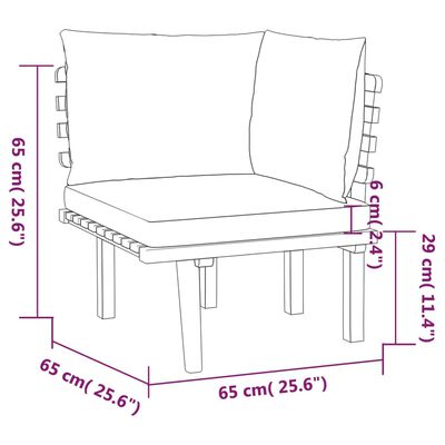 vidaXL 8 Piece Garden Lounge Set with Cushions Solid Wood Acacia