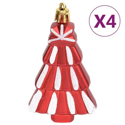 vidaXL 108 Piece Christmas Bauble Set Red and White