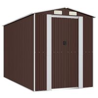 vidaXL Garden Shed Dark Brown 192x357x223 cm Galvanised Steel