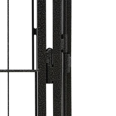 vidaXL 12-Panel Dog Playpen Black 50x100 cm Powder-coated Steel