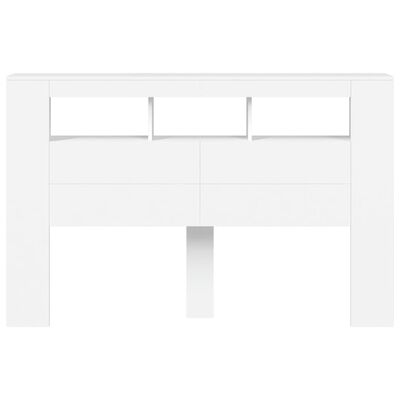 vidaXL LED Headboard White 160x18.5x103.5 cm Engineered Wood