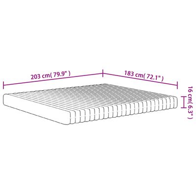 vidaXL Foam Mattress Medium Soft 183x203 cm King Size