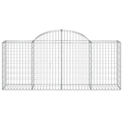 vidaXL Arched Gabion Baskets 20 pcs 200x50x80/100 cm Galvanised Iron