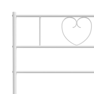 vidaXL Metal Bed Frame without Mattress with Headboard White 180x200cm