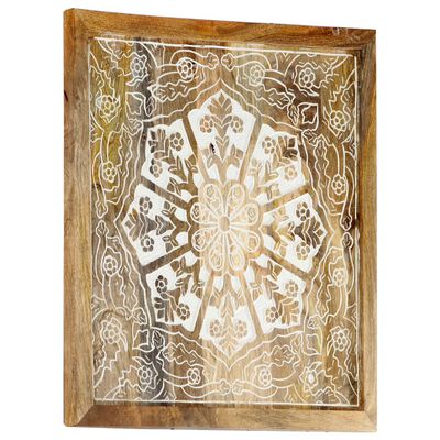 vidaXL Hand-Carved Wall Panels 2 pcs Solid Mango Wood 60x60x2.5 cm