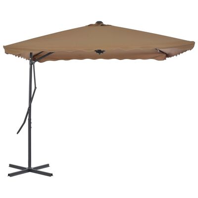 vidaXL Garden Parasol with Steel Pole 250x250 cm Taupe