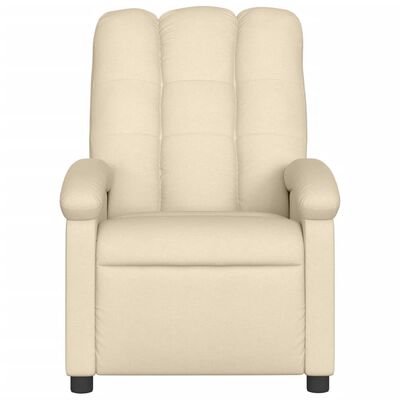 vidaXL Massage Recliner Chair Cream Fabric