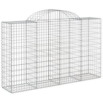 vidaXL Arched Gabion Baskets 9 pcs 200x50x120/140 cm Galvanised Iron