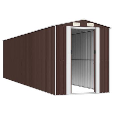 vidaXL Garden Shed Dark Brown 192x772x223 cm Galvanised Steel