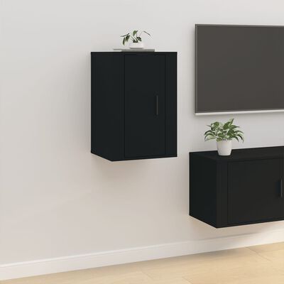 vidaXL Wall Mounted TV Cabinets 2 pcs Black 40x34.5x60 cm