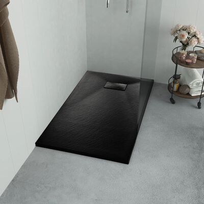 vidaXL Shower Base Tray SMC Black 100x80 cm