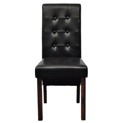 vidaXL Dining Chairs 2 pcs Black Faux Leather