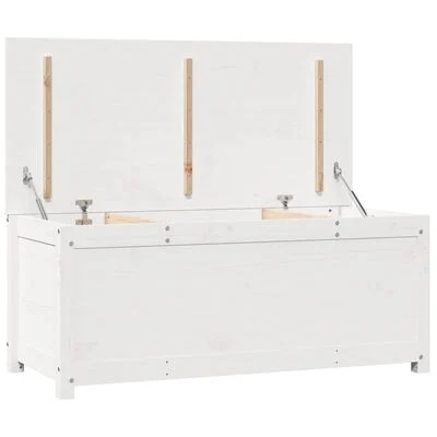 vidaXL Storage Box White 110x50x45.5 cm Solid Wood Pine