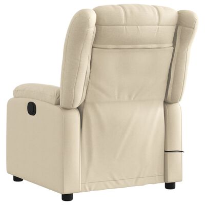 vidaXL Massage Recliner Chair Cream Fabric