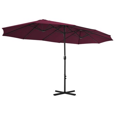 vidaXL Garden Parasol with Aluminium Pole 460x270 cm Bordeaux Red