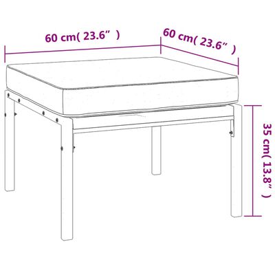 vidaXL 6 Piece Garden Lounge Set with Grey Cushions Steel