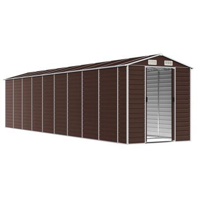 vidaXL Garden Shed Brown 191x810x198 cm Galvanised Steel