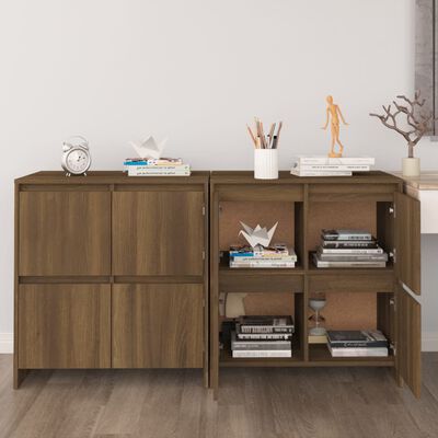 vidaXL Sideboards 2 pcs Brown Oak 70x41x75 cm Engineered Wood