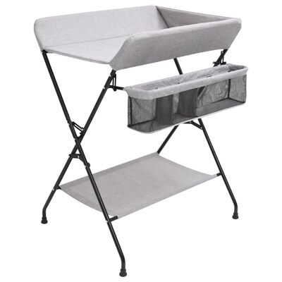 vidaXL Changing Table Light Grey Iron