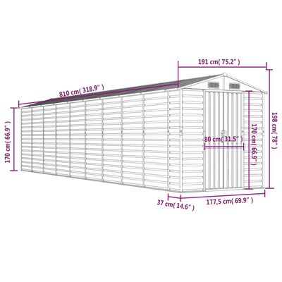 vidaXL Garden Shed Brown 191x810x198 cm Galvanised Steel