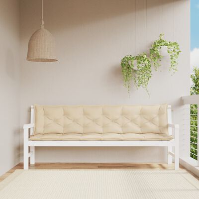 vidaXL Garden Bench Cushions 2 pcs Beige 200x50x7 cm Oxford Fabric