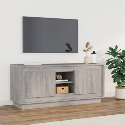 vidaXL TV Cabinet Grey Sonoma 102x35x45 cm Engineered Wood