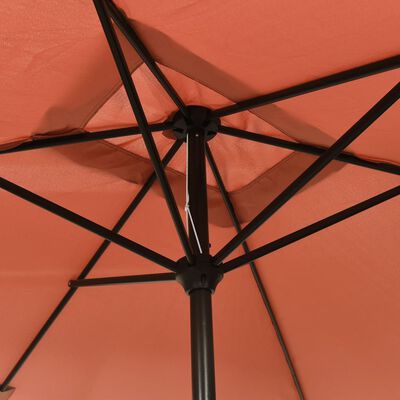 vidaXL Garden Parasol with Metal Pole 300x200 cm Terracotta