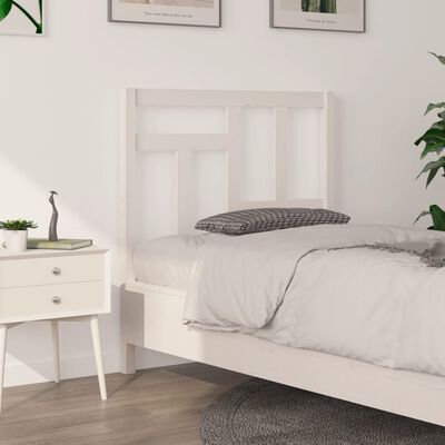 vidaXL Bed Headboard White 95.5x4x100 cm Solid Wood Pine