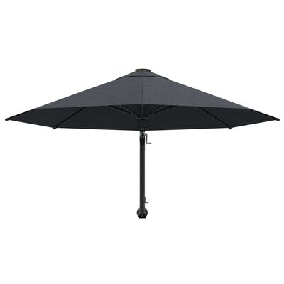 vidaXL Wall-Mounted Garden Parasol with Metal Pole 300 cm Anthracite