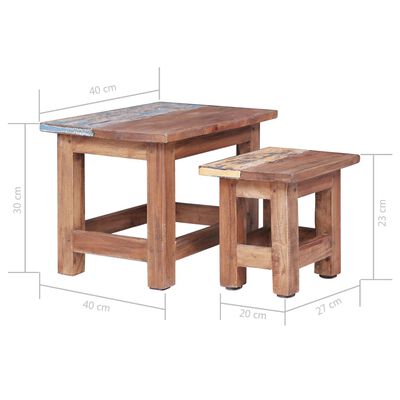 vidaXL Nesting Tables 2 pcs Solid Reclaimed Wood