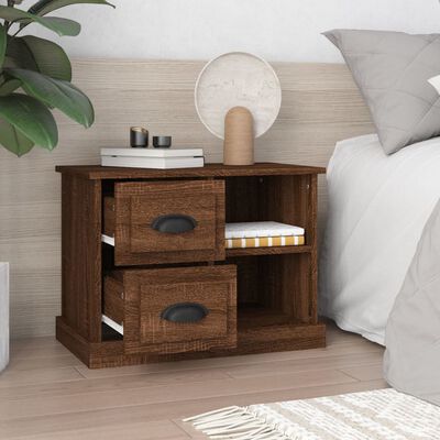 vidaXL Bedside Cabinet Brown Oak 60x35.5x45 cm