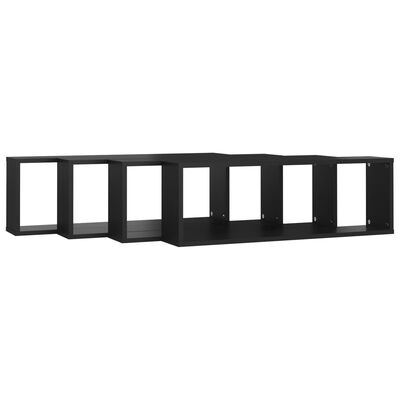 vidaXL Wall Cube Shelf 4 pcs Black 80x15x26.5 cm Engineered Wood