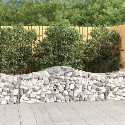 vidaXL Arched Gabion Baskets 12 pcs 200x50x60/80 cm Galvanised Iron