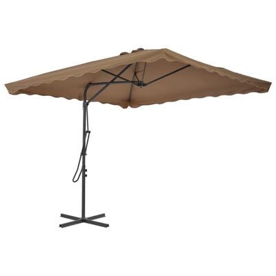 vidaXL Garden Parasol with Steel Pole 250x250 cm Taupe